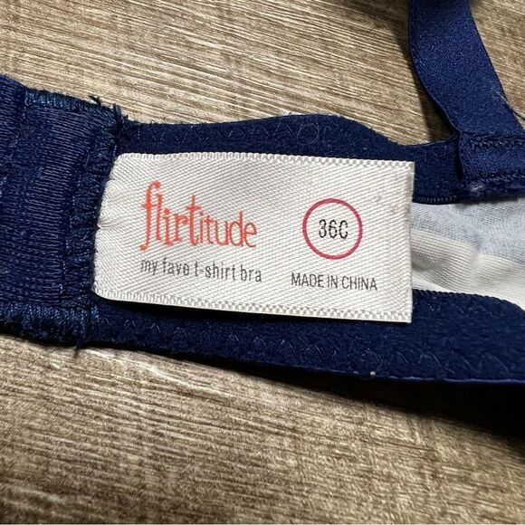 Flirtitude “my fave t-shirt bra” Striped Bra Size 36C - Picture 4 of 4